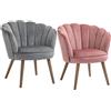 HOMCOM Poltrona in Velluto Imbottita Schienale a Conchiglia 66x72x79cm