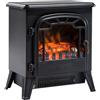HOMCOM Camino Elettrico Moderno da Terra con Effetto Fiamma 925W/1850W Nero