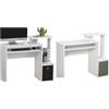 Vinsetto Scrivania Porta PC con Mensola per Tastiera in Legno Cassetto Tessuto
