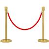 HOMCOM Set 2 Colonnina Segnapercorso Oro con Corda Rossa e Base Riempibile
