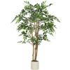 HOMCOM Pianta Finta di Baniano in PEVA e Legno 65x65x150 Verde