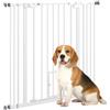 PawHut Cancelletto Cani con Porta Piccola Chiusura Automatica 104cm Bianco