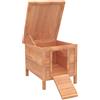 PawHut Gabbia per Conigli in Legno con Tetto Apribile in Asfalto con Rampa