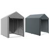 Outsunny Capanno Porta Attrezzi con Ingresso a Zip in Metallo e PE