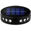 MAKA Set 4 Faretti Solari LED 3W Luce Calda IPX3 con Picchetto Giardino
