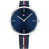 Tommy Hilfiger Orologio Analogico al Quarzo da Donna con Cinturino in Silicone Blu Navy - 1782154