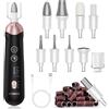 AOMEES Set di frese elettriche per unghie, per manicure e pedicure, con 9 accessori per la cura delle unghie, con 5 velocità, luce LED, custodia (nero)