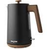 Salter Toronto Bollitore 1,7L - Ebollizione rapida da 3KW, base a 360°, filtro anticalcare, effetto legno eleganza, senza fili, sensore di surriscaldamento e auto-Spegnimento, indicatore livello acqua