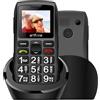 artfone C1+ Telefono Cellulare per Anziani, Tasti Grandi,Doppia SIM, USB-C,Volume alto, Funzione SOS, Chiamata Rapida,Funzione di orario, Batteria da 1800 mAh, Base di Ricarica, 1.8" Display, FM Radio