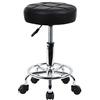 KKTONER Sgabello Girevole con Ruote 360° altezza regolabile Nero | Sgabello estetista Sgabello salone Sgabello ufficio Sgabello parrucchiere