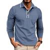 LAOARA Polo da uomo a maniche lunghe, maglietta da golf classica Basic | Casual Polo Camicia da uomo, cotone, Business,Sport,Collo di Polo,Collana a maglia,Comfort, Regular Fit,Retro Elements