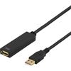 DELTACO PRIME Cavo di prolunga USB, attivo, USB 2.0, 7 m, nero