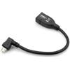 SYSTEM-S Cavo adattatore USB OTG Cavo host Micro USB a 90° angolato a destra per USB 2.0 di tipo A, da utilizzare in viaggio