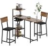 HOMCOM Set HOMCOM composto da tavolo da bar e sgabelli, set da 3 pezzi con tavolo da cucina pieghevole