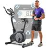 Unbranded Cyclette Spark - Ergometro, bicicletta da allenamento con computer e sensori di frequenza cardiaca, bici fitness per l'allenamento a casa, capacità massima di carico: 120 kg
