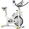 Unbranded Cyclette da interno con monitor LCD Bluetooth, volano da 30 libbre (13,61 kg), capacità di peso di 330 libbre (150 kg), sella regolabile, supporto per tablet