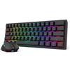 Unbranded Set tastiera e mouse da gaming S144, wireless, layout 60%, con dongle separato | Set da gaming K617, tastiera meccanica RGB tri-modal e mouse wireless da 7200 DPI