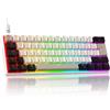 Selius Tastiera da gaming meccanica, layout UK, 61 tasti, compatta, switch rossi, illuminazione RGB