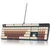 Selius Tastiera meccanica a dimensioni standard - 104 tasti, cablata - Interruttori rossi, illuminazione RGB - Materiale: plastica