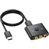 Selius Adattatore RCA a HDMI, convertitore AV composito CVBS 1080P con cavo HDMI da 50 cm