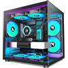 Selius Case per PC Micro-ATX F100, con 3 ventole ARGB, colore nero