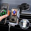 Selius Supporto per telefono da auto, con ricarica a induzione: 15 W, caricabatterie a induzione per auto, con clip, sistema di raffreddamento, compatibile con Qi, caricatore wireless, rotazione a 360 gradi, compatibile con