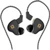 Selius Auricolari in-ear, stereo, con cavo, cancellazione del rumore, cavo removibile (neri, senza microfono)