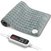 Levesolls Termoforo Elettrico 60x30cm - 6 Livelli Di Temperatura, 4 Timer | Per Schiena, Spalle e Addome, Riscaldamento Rapido, Spegnimento Automatico, Lavabile In Lavatrice - Grigio Scuro