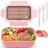 Sinnsally Porta Pranzo con Posate,1250ml Lunch Box Prova di Perdite,Bambino Adulto Bento Box con 3 Scomparti,Porta Cibo Portapranzo,Schiscetta Contenitore Pranzo per Microonde Lavoro Picnic Ufficio