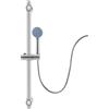 FROPIJ Asta doccia 66 cm, in acciaio inox, regolabile in altezza, moderna asta per doccia, con rotazione a 360°, per bagni, docce, hotel, appartamenti (argento)
