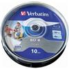 NONE Verbatim BD-R 25GB 6X registrabile blu Ray Disc BDR in bianco sfocatura dischi 10 pz/lotto