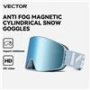 VECTOR Occhiali da Sci VECTOR a Doppio Strato Antiappannamento con Assorbimento Magnetico, Protezione UV400, per Uomo e Donna, Occhiali da Snowboard POC