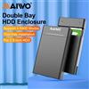 Maiwo Custodia SSD HDD esterna da 2,5 pollici a doppia baia MAIWO Custodia RAID 4 per custodia per disco rigido array da 2,5 pollici Custodia HDD da USB 3.0 a SATA