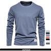 AIOPESON Maglietta a maniche lunghe in cotone 100% per uomo Solid Spring Casual T-Shirt da uomo top maschili di alta qualità abbigliamento classico T-Shirt da uomo
