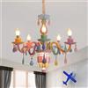 NONE Moderno Macaron Lampadario di cristallo colorato Nordic Children arcobaleno Lampada a sospensione Camera da letto Camera dei bambini Apparecchi di illuminazione
