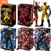 BLOKEES Deadpool Wolverine X-Men Logan Winston Wilson Spiderman Venom Captain America Action Figures Giocattoli con Articolazioni Mobili Regali