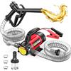 TaskStar Kit pompa di trasferimento carburante elettrica 12V Pompa di trasferimento diesel a batteria 13GPM con tubi flessibili per ugelli carburante per fattoria aziendale domestica