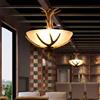 HomeLover Lampadario Vintage in Resina a Forma di Corno di Cervo, Lampada a Sospensione Retrò per Ristorante, Soggiorno, Corridoio, Camera da Letto