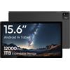 MESWAO Tablet MESWAO B3 Basic 15.6 pollici MES-B3 con processore MTK Helio G99 64-bit 8-core, Android 14, batteria da 12000mAh, 6+128GB di memoria, fotocamera da 32MP, risoluzione 1920 x 10.