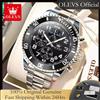 OUPINKE OLEVS 2926 Orologio da Uomo Cronografo con Fasi Lunari e Data Automatica, Marca di Lusso Originale, Orologio al Quarzo con Cinturino in Acciaio