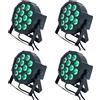 DJXFLI 4 Pezzi 12x18W LED Flat Par 6in1 RGBWAUV Luci Professionali per Palcoscenico per DJ, Discoteche, Feste ed Eventi in Club