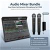 NXG Acquista un Mixer e Ricevi 2 Microfoni GRATIS! Mixer Audio a 14 Canali con Microfoni Dinamici Portatili, Kit Audio Live per Karaoke, Streaming e Palcoscenico