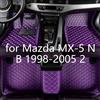 NONE Tappetini Personalizzati in TPE per Tutte le Stagioni per Mazda MX-5 NB 1998-2005 2 Posti, Rivestimento in Pelle PU di Lusso, Copertura Completa, Antiscivolo, Tappeti Auto, Accessori Interni per
