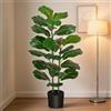 EliteEdge Albero di Ficus Lyrata artificiale, 99 cm | Pianta artificiale di ficus con foglie a forma di violino, ideale per decorare soggiorni, uffici e case.