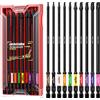 Geinxurn Set di 10 inserti per avvitatore Geinxurn UTLTRA TORQUE con scatola meccanica, set di inserti magnetici in acciaio S2 da 6" con base codificata a colori