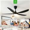 NONE Ventilatore da soffitto dal design moderno con luce e telecomando, 54"/40", ventilatore estivo con 5 pale, motore silenzioso in rame DC, lampada LED luminosa con regolazione continua della luminosità