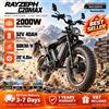 YVY Rayzeph C20Max/Ridstar Q20 pro E-bike 2000W Doppio Motore 52V 40Ah Doppia Batteria 180N.M Freni a Disco Idraulici Velocità 60km/h Bicicletta Elettrica per Adulti Pneumatici Fat da 20 Pollici Display