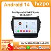 Hizpo Autoradio Android 2Din 9 Pollici per Hyundai IX45 Santa Fe 3 2013 - 2017 Snapdragon 6115 RDS DSP Navigazione GPS 4G WiFi Bluetooth 360 ° CAM