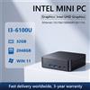 NONE MINI PC Windows 11 Intel Core I3 6100U 16GB RAM 512GB 1TB SSD Wi-Fi 6 Bluetooth 5.0 MINI PC per Ufficio e Studio PC da Gaming 4K HD