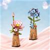 Robotime ROKR Puzzle 3D in Legno, Kit Modello Fai-da-Te Fiore di Loto Rosa in Vaso, 101 Pezzi, Kit Artigianale in Legno, Decorazione Zen per Scrivania, Regalo di Compleanno, Festa della Mamma, per Adulti